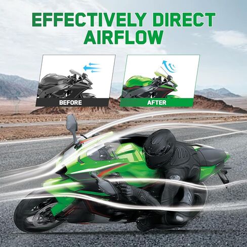 عاكس الزجاج الأمامي للدراجات النارية ذو الفقاعات المزدوجة مناسب للنينجا ZX-10R ZX10R 2021 2022 2023 2024 حاجب شاشة درع الرياح، أسود in Kuwait