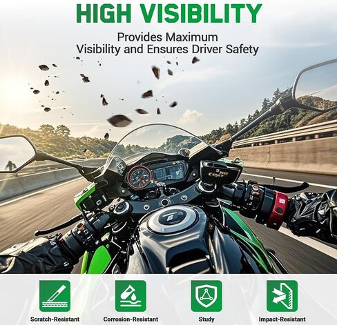 عاكس الزجاج الأمامي للدراجات النارية ذو الفقاعات المزدوجة مناسب للنينجا ZX-10R ZX10R 2021 2022 2023 2024 حاجب شاشة درع الرياح، أسود in Kuwait