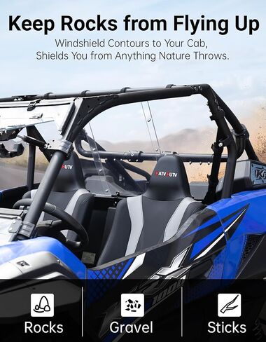 الزجاج الأمامي الخلفي مناسب لملحقات Kawasaki Teryx KRX 1000 2020-2025، زجاج أمامي كامل مقاوم للخدش وشديد التحمل من البوليستر، نافذة خلفية مقاومة للغبار والرياح لتقليل الضوضاء in Kuwait