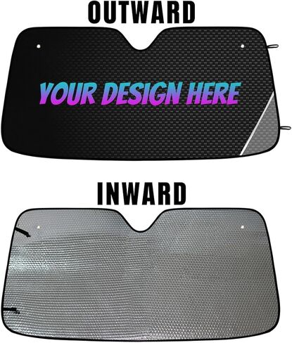Custom Car Windshield Sunshade with Photo & Text, Personalized Foldable Sun Shield Keep Your Vehicle Cool in Saudi Arabia