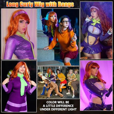 G&T Wig Orange Red Curly Wig for Mrs Roper Costume Landlady Annie Wig Short Curly Reddish Orange Wig Heat Resistant Synthetic Women’s Wig for Cosplay Halloween Party in Kuwait