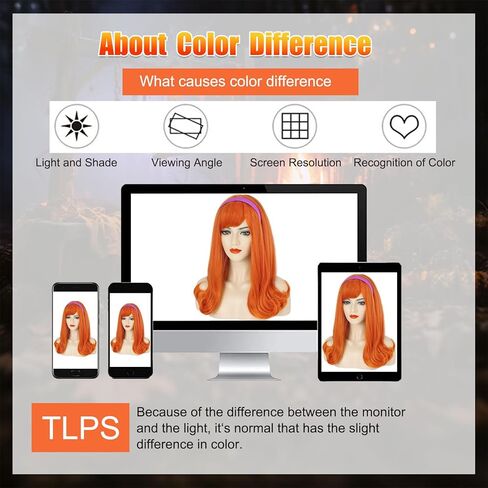 G&T Wig Orange Red Curly Wig for Mrs Roper Costume Landlady Annie Wig Short Curly Reddish Orange Wig Heat Resistant Synthetic Women’s Wig for Cosplay Halloween Party in Kuwait