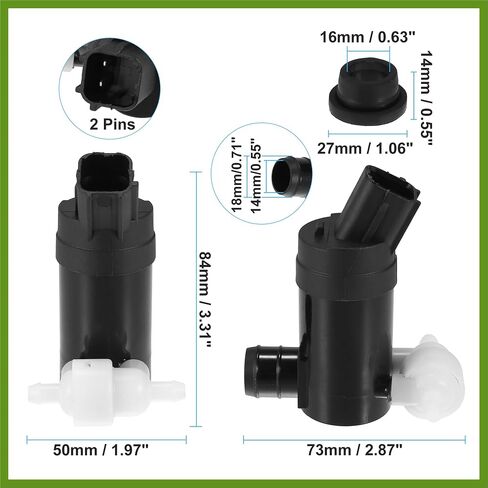 Windshield Washer Motor Pump Fit for Kia Sedona Sorento No.98510-A9000/98510A9000 - Pack of 1 Black Replace Parts Vehicle Components in Saudi Arabia