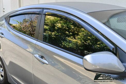 استبدال متجر Extreme على الإنترنت لسيارة Hyundai Elantra 2013-2016 | أقنعة EOS بنمط شريطي، وفتحات جانبية بلون الدخان، وحارفات النوافذ للحماية من المطر in Saudi Arabia