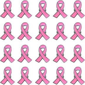 20 قطعة دبابيس التوعية الرسمية بسرطان الثدي دبابيس التلبيب الشريط الوردي أزرار لمستلزمات الأنشطة الخيرية in Kuwait
