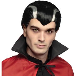 10102010 30704 Vampire Adult Wig, Black/White, One Size, 86339, Standard in Saudi Arabia