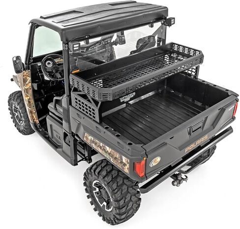 رف شحن فوق السرير من Rough Country لـ Polaris Ranger/Can-Am Defender (2017-2022) - يضيف مساحة تخزين مرتفعة، وجوانب لوحة مولي، وسهولة التركيب بمسامير in Saudi Arabia