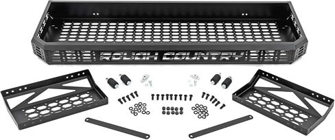 رف شحن فوق السرير من Rough Country لـ Polaris Ranger/Can-Am Defender (2017-2022) - يضيف مساحة تخزين مرتفعة، وجوانب لوحة مولي، وسهولة التركيب بمسامير in Saudi Arabia