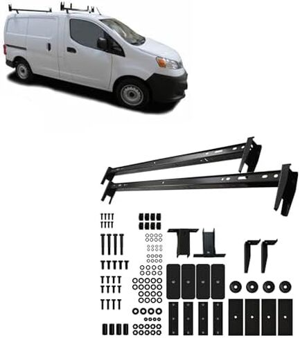 Black Horse Off Road Black Universal two BARS Steel Roof Ladder Rack Utility Adjustable Cross Bars with Stopper Fit Most Commercial Vans Without Rain Gutters 600 lbs. Weight Capacity in Saudi Arabia