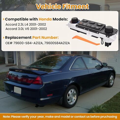 79600-S84-A21ZA A/C Heater Climate Control Module Compatible with Honda Accord 2001 2002 2.3L 3.0L HVAC Control Panel Replace# 79600S84A21ZA in Kuwait