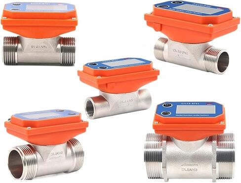 1PCS Industrial Intelligent Digital Display Flowmeter High-Precision Sewage Pipe Sensor Liquid Meter Stainless Steel Internal Teeth(ZJSUS-BT01-DN20) in Saudi Arabia