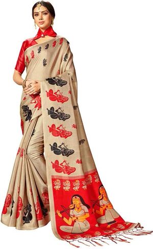 Elina fashion Pack of Two Sarees for Women Mysore Art Silk Printed Indian Wedding Saree | Diwali Gift Sari in Saudi Arabia