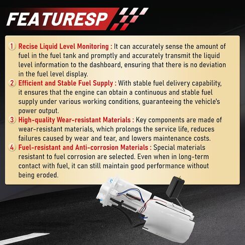 مجموعة وحدة مضخة الوقود الكهربائية E9090M مناسبة لـ 2012-2017 Toyota Camry L4 2.5L، لـ 2013-2018 Avalon L4 2.5L، لـ 16-17 Lexus ES350 V6 3.5L SP9169M 7702006282 7702006286 7702006302 FG1969 P76754M in Kuwait