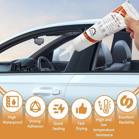 6.76 OZ Black Waterproof Sealant Adhesive, 2PCS 100ML Auto Windshield Sealant Car Windows Sealant Adhesive,Car Window,Car Door,Automotive Sealant in Saudi Arabia