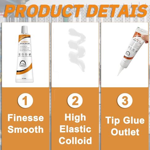 6.76 OZ Black Waterproof Sealant Adhesive, 2PCS 100ML Auto Windshield Sealant Car Windows Sealant Adhesive,Car Window,Car Door,Automotive Sealant in Saudi Arabia
