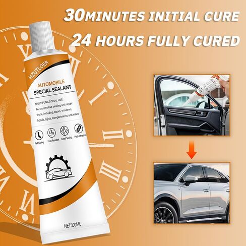 6.76 OZ Black Waterproof Sealant Adhesive, 2PCS 100ML Auto Windshield Sealant Car Windows Sealant Adhesive,Car Window,Car Door,Automotive Sealant in Saudi Arabia