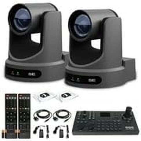 PTZOptics Move SE PTZ Camera with 30x Optical Zoom (White) (PT30X-SE-WH-G3) (2-Pack) + PTZOptics SuperJoy PTZ Joystick Controller + Lens Cleaning Kit + HDMI Cable + Ethernet Cable + Color Wire Ties in Kuwait