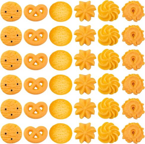 Framendino, 60 Pack Artificial Mini Cookies Fake Pastries Food Simulated Biscuits Lifelike Crackers Model Display Photography Props in Saudi Arabia