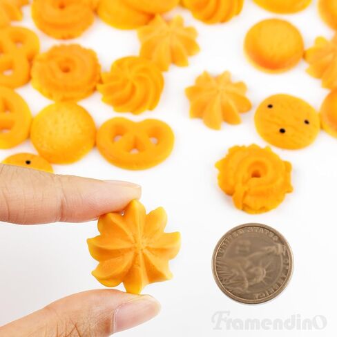 Framendino, 60 Pack Artificial Mini Cookies Fake Pastries Food Simulated Biscuits Lifelike Crackers Model Display Photography Props in Saudi Arabia