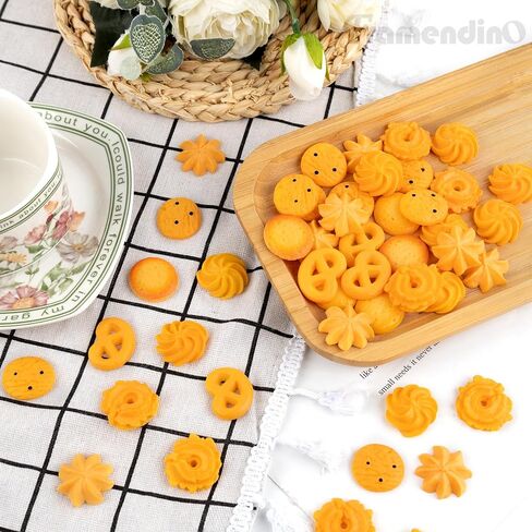 Framendino, 60 Pack Artificial Mini Cookies Fake Pastries Food Simulated Biscuits Lifelike Crackers Model Display Photography Props in Saudi Arabia
