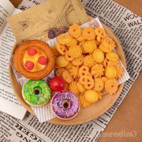 Framendino, 60 Pack Artificial Mini Cookies Fake Pastries Food Simulated Biscuits Lifelike Crackers Model Display Photography Props in Saudi Arabia