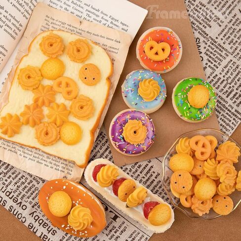 Framendino, 60 Pack Artificial Mini Cookies Fake Pastries Food Simulated Biscuits Lifelike Crackers Model Display Photography Props in Saudi Arabia