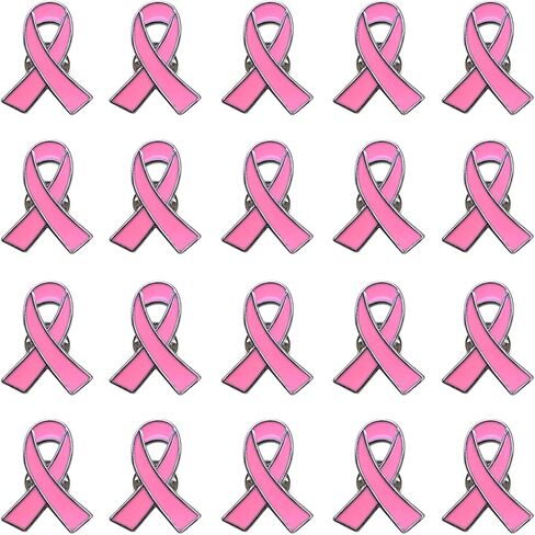 20 قطعة دبابيس التوعية الرسمية بسرطان الثدي دبابيس التلبيب الشريط الوردي أزرار لمستلزمات الأنشطة الخيرية in Kuwait