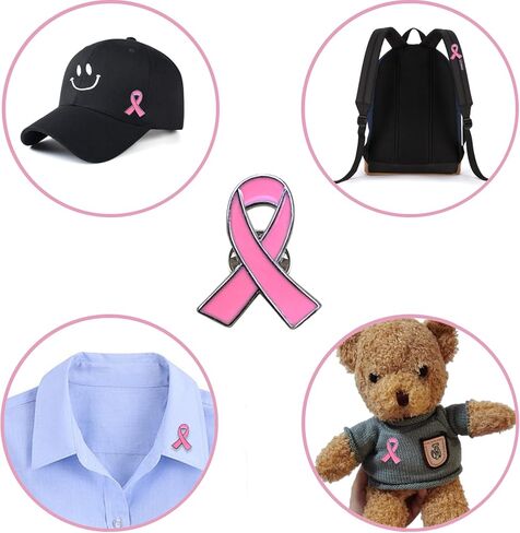 20 قطعة دبابيس التوعية الرسمية بسرطان الثدي دبابيس التلبيب الشريط الوردي أزرار لمستلزمات الأنشطة الخيرية in Kuwait