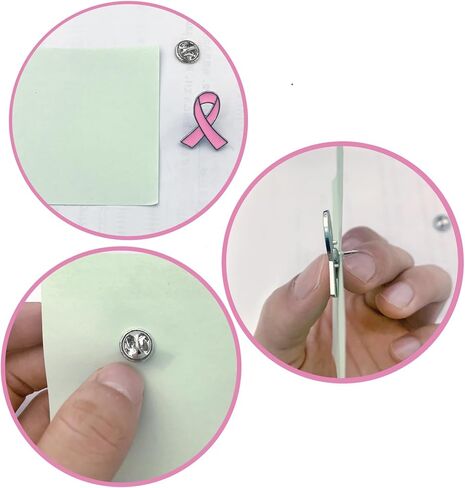 20 قطعة دبابيس التوعية الرسمية بسرطان الثدي دبابيس التلبيب الشريط الوردي أزرار لمستلزمات الأنشطة الخيرية in Kuwait