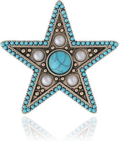 Jessica Simpson Silver or Gold-Tone Brooch for Women, Western Pins with Dangle Charms, Turquoise, or Rhinestones in Saudi Arabia