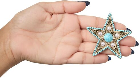 Jessica Simpson Silver or Gold-Tone Brooch for Women, Western Pins with Dangle Charms, Turquoise, or Rhinestones in Saudi Arabia