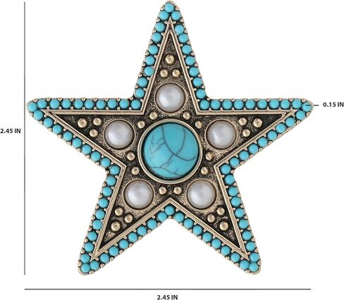 Jessica Simpson Silver or Gold-Tone Brooch for Women, Western Pins with Dangle Charms, Turquoise, or Rhinestones in Saudi Arabia
