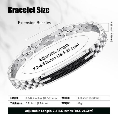 Bracelets for Men, Stylish Beaded Bracelet, Adjustable Clasp Stainless Steel Bracelets for Men,Jewelry Presents for Men & Women in Saudi Arabia