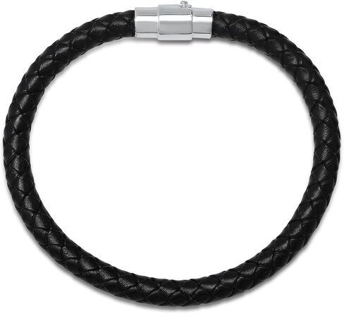 سوار من الجلد الفضي الاسترليني للرجال من Amazon Essentials in Kuwait