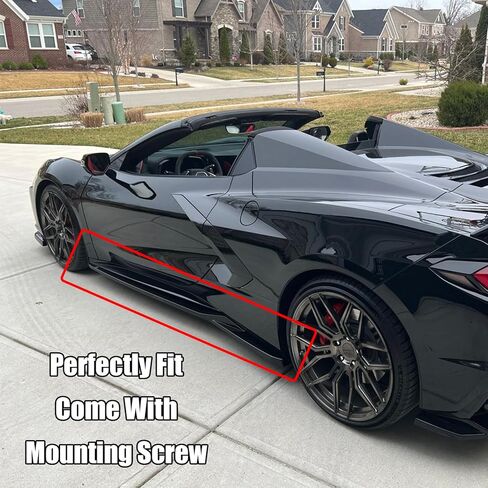 قطعتان من التنانير الجانبية لسيارة Corvette C8 2020-2025 Stingray&Z51 طقم هيكل لوحة الروك ملحقات لوحة التمديد ABS MXT Style (أسود لامع) in Kuwait