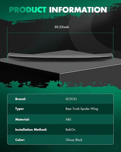 SCITOO ABS Spoiler Wing Fits for 2004-2008 for Acura for TSX 3PCS Matte Black Rear Trunk Spoiler Wing in Saudi Arabia