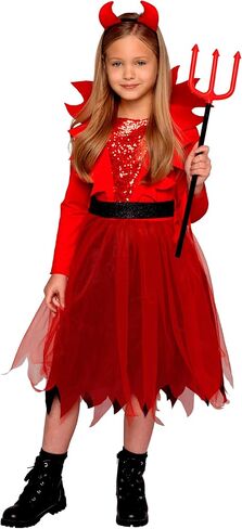 Spooktacular Creations Girls Devil Costume, Child Devil Dress with Demon Horn Headband for Kids Halloween Role Play Parties in Saudi Arabia