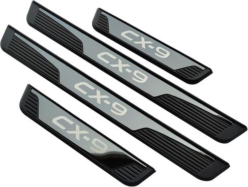 GZBFTDH Car Door Entry Guard, Parts for Mazda cx-9 cx9 2016-2022 Kick Panels Guard Scuff Plate 4PCS, Stainless Steel with abs Car Door Sill Protector Cover, Auto Interior Accessories (red) in Kuwait