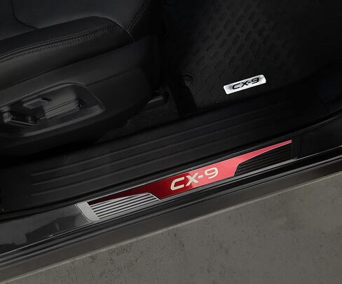 GZBFTDH Car Door Entry Guard, Parts for Mazda cx-9 cx9 2016-2022 Kick Panels Guard Scuff Plate 4PCS, Stainless Steel with abs Car Door Sill Protector Cover, Auto Interior Accessories (red) in Kuwait