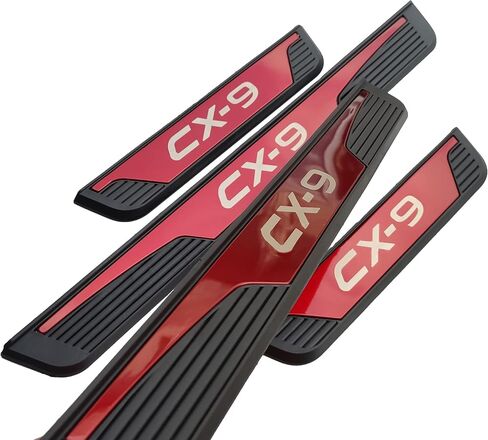GZBFTDH Car Door Entry Guard, Parts for Mazda cx-9 cx9 2016-2022 Kick Panels Guard Scuff Plate 4PCS, Stainless Steel with abs Car Door Sill Protector Cover, Auto Interior Accessories (red) in Kuwait