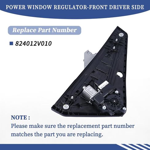 Power Window Regulator Front Left Driver Side Compatible with Hyundai Veloster Turbo 2012 2013 2014 2015 2016 2017 Replace 824012V010, 6Pin in Saudi Arabia