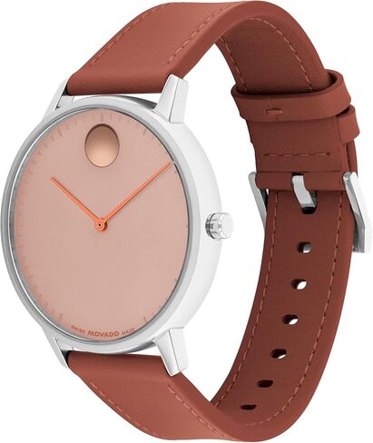 Movado Face Watch - Swiss Quartz, Leather Strap - Classic, Timeless Luxury Fashion Timepiece for Him or Her - 41mm in Saudi Arabia