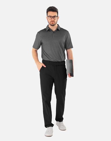 رجل جولف السراويل تمتد كلاسيكي صالح سروال فستان 30 "/32"/34" سريعة الجافة 6 جيوب مقاومة للماء بناطيل كاجوال in Kuwait