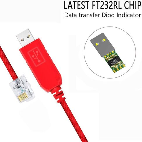 USB إلى AJ2.5 Cable 940-0299A Console Console Cable لـ APC UPS ، بطاقة إدارة APC AP9630 AP9631 و AP9635 (APC الجزء رقم 940-0299 (1.8 م)) ، 6ft ، أحمر ، أحمر in Kuwait