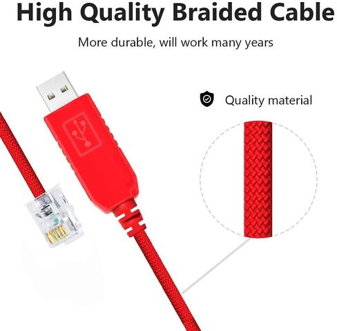 USB إلى AJ2.5 Cable 940-0299A Console Console Cable لـ APC UPS ، بطاقة إدارة APC AP9630 AP9631 و AP9635 (APC الجزء رقم 940-0299 (1.8 م)) ، 6ft ، أحمر ، أحمر in Kuwait