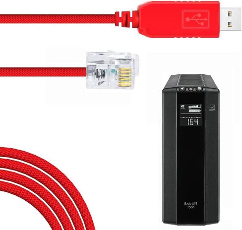 USB إلى AJ2.5 Cable 940-0299A Console Console Cable لـ APC UPS ، بطاقة إدارة APC AP9630 AP9631 و AP9635 (APC الجزء رقم 940-0299 (1.8 م)) ، 6ft ، أحمر ، أحمر in Kuwait