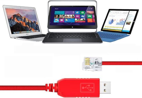 USB إلى AJ2.5 Cable 940-0299A Console Console Cable لـ APC UPS ، بطاقة إدارة APC AP9630 AP9631 و AP9635 (APC الجزء رقم 940-0299 (1.8 م)) ، 6ft ، أحمر ، أحمر in Kuwait