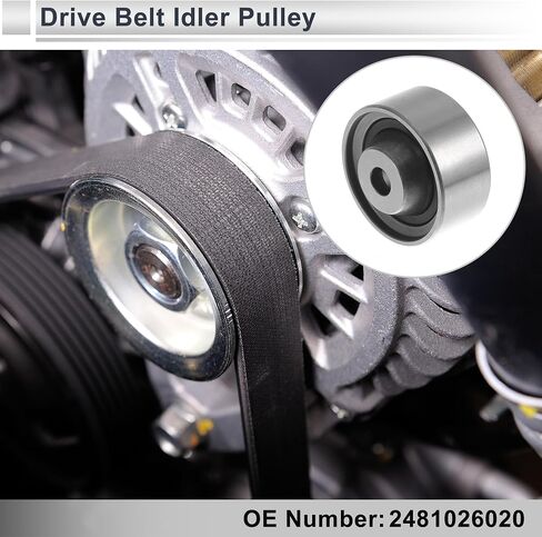 Drive Belt Idler Pulley for Kia Rio 2006-2011 for Hyundai Accent 2001-2011 Serpentine Tensioner Pulley Idler No.2481026020 1 Pc in Saudi Arabia