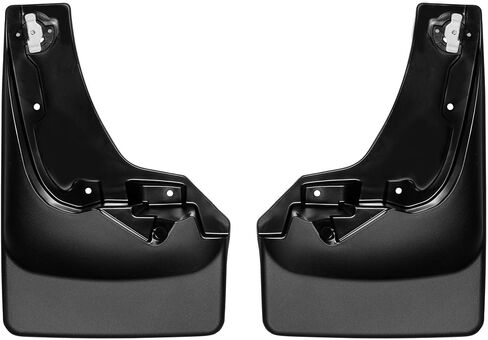 WeatherTech Custom No Drill Splash Guard MudFlaps لسيارة شيفروليه سيلفرادو 1500 LTD، سيلفرادو 1500 - الزوج الأمامي (110098)، أسود in Saudi Arabia