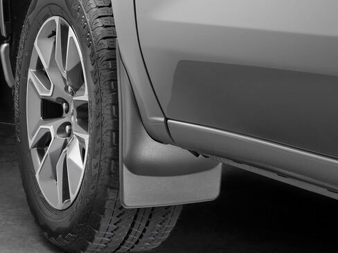 WeatherTech Custom No Drill Splash Guard MudFlaps لسيارة شيفروليه سيلفرادو 1500 LTD، سيلفرادو 1500 - الزوج الأمامي (110098)، أسود in Saudi Arabia